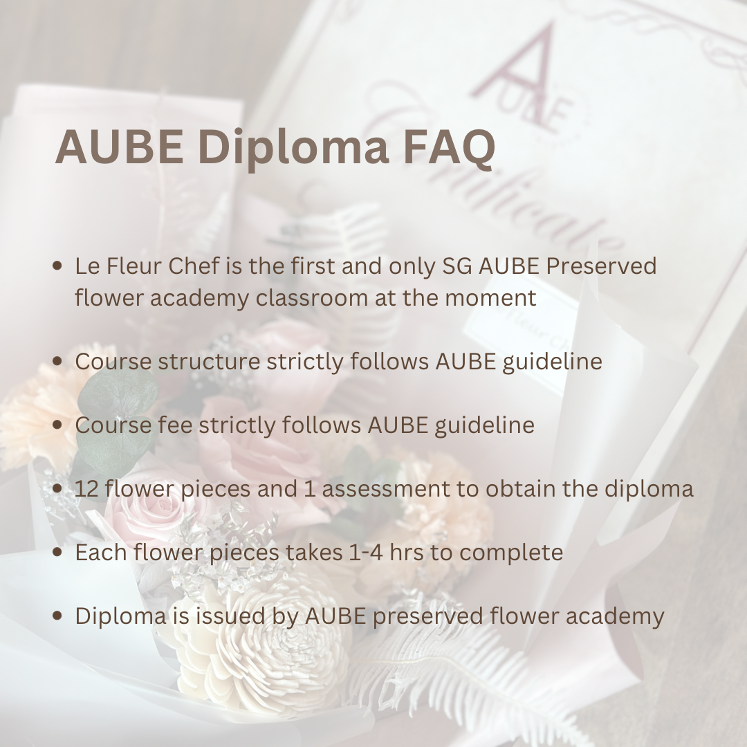 AUBE Preserved Flower Diploma course (Japan) is up! – Le Fleur Chef ...
