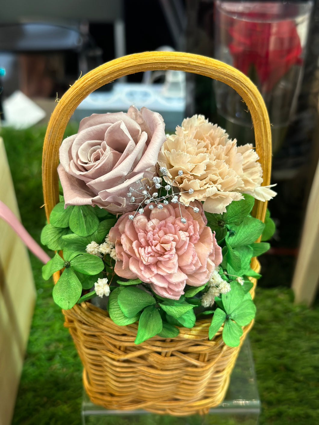 Scented Preserved flower basket
