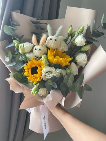 Sunflower rabbit bouquet